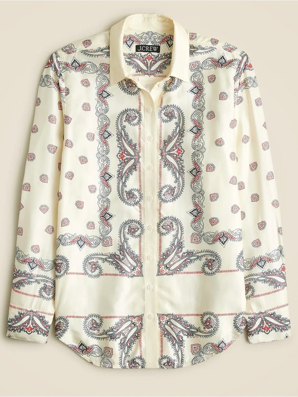 NWT J Crew Drapey Paisley Print Shirt Blouse Medium